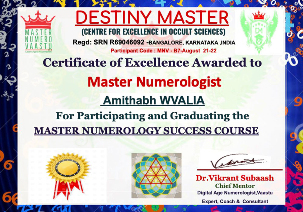 Certified Numerology consultant