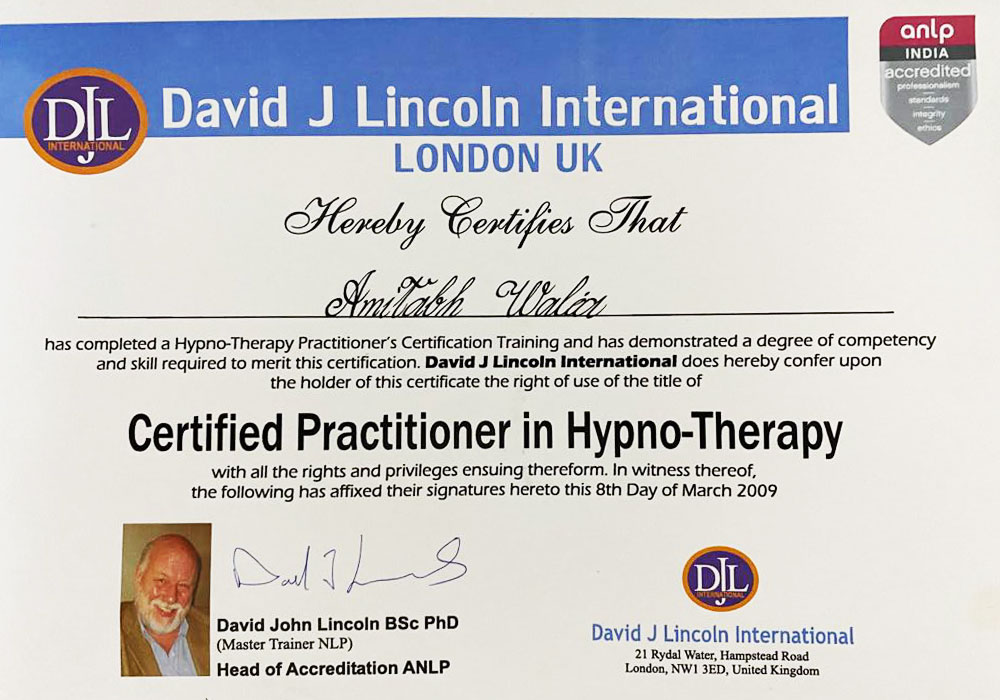 Certified Practitioner In Hypno Therapy