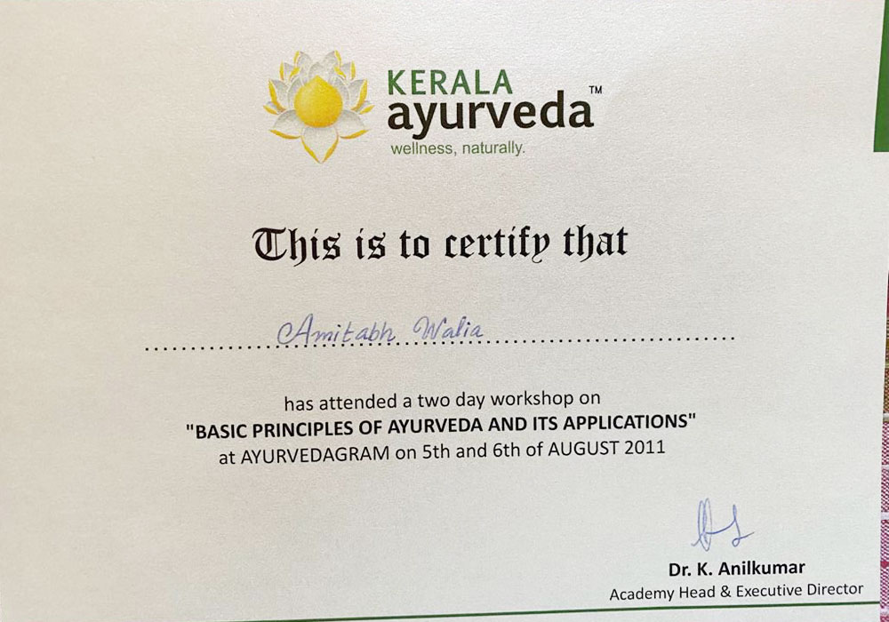 two day workshop on basic principle of ayurveda and its applications